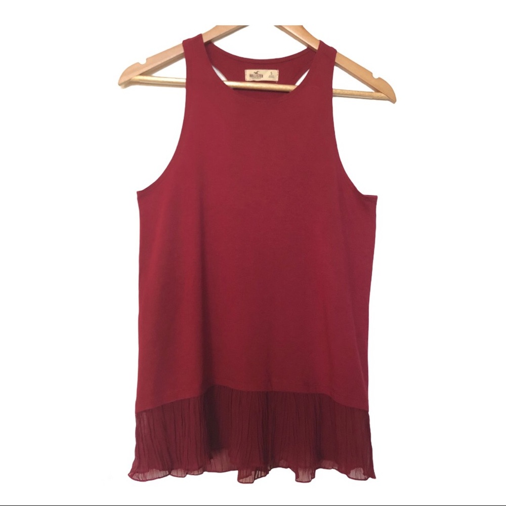 Hollister Ruffle-Hem Racerback Tank Top